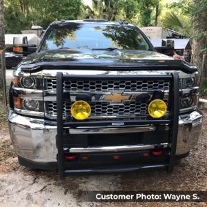 Chevrolet Silverado 3500HD Grille Guard - Front - Go Rhino - 3000 Series StepGuard - Black - `15-`19